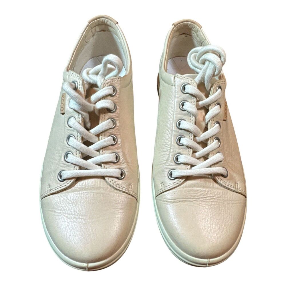 Ecco Soft 7 Walking Sneakers Shoes Light Pink Leather Danish Womens Size 38 US 7